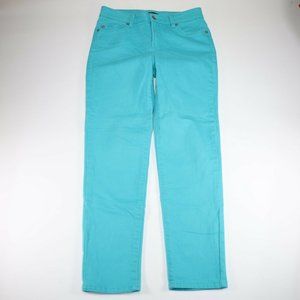 NYDJ Women Teal Denim Jeans Lift-Tuck Technology S